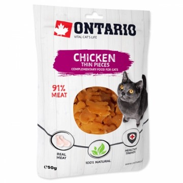 Лакомства для кошек : Ontario Cat Куриные тонкие кусочки 50г.