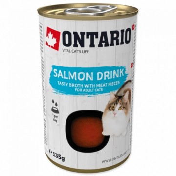 Canned soup for cats : Ontario Drink Adult Salmon, 135 g