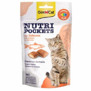 Cat treats : GIMBORN GimCat Nutri Pockets with Salmon and Omega 3, 6,60g