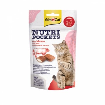 Корм для кошек : GIMBORN GimCat Nutri Pockets с говядиной и солодом 60 гр.