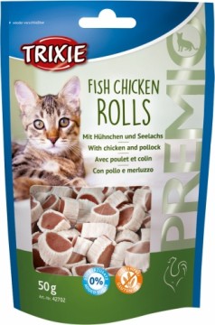 Лакомства для кошек - Trixie Premio Rolls with Chicken and Pollock Snack 50g.