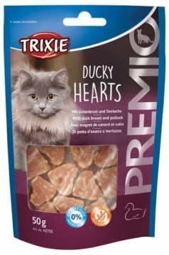 Gardumi kaķiem : Trixie Premio Hearts, pīles krūtiņa|saida, 50 g