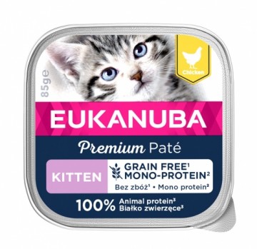 Konservēta barība kaķēniem - Eukanuba Cat Kitten Chicken Pate Mono 85g