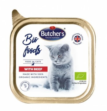 Konservēta barība kaķiem - Butchers WAC BIO beef 85g