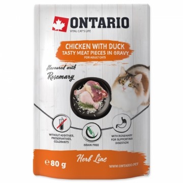 Canned cat food - Ontario Herb Chicken with Duck, Rice and Rosemary, 80g