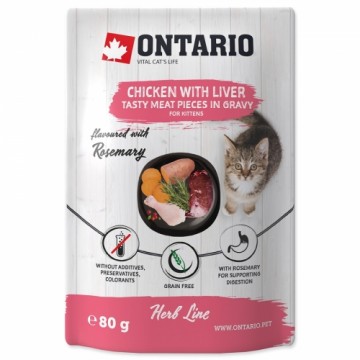 Консервы для котят - Ontario Herb Kitten Chicken with Liver, Sweet Potatoes, Rice and Rosemary, 80g