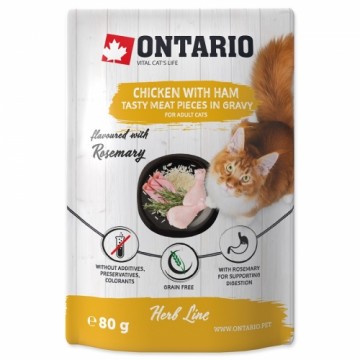 Canned cat food - Ontario Herb Chicken with Ham, Rice and Rosemary, 80g