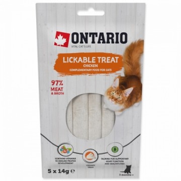 Лакомства для кошек - Ontario Lickable Treats Chicken, 5 x 14 г