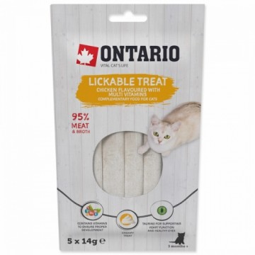 Treats for cats - Ontario Lickable Treats Chicken Flavoured with Multi Vitamins, 5 x 14 g