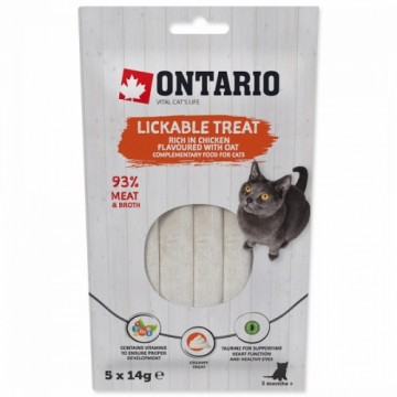 Лакомства для кошек - Ontario Lickable Treats Chicken Flavored with Oat, 5 x 14 g