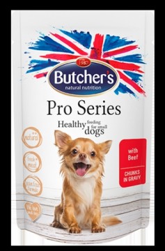 Konservi suņiem : Butchers DOG Pro Series beef chunks in gravy,100g