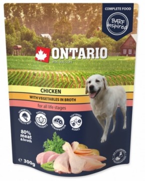 Canned dog food : Ontario Chicken with vegetables in broth, 300g