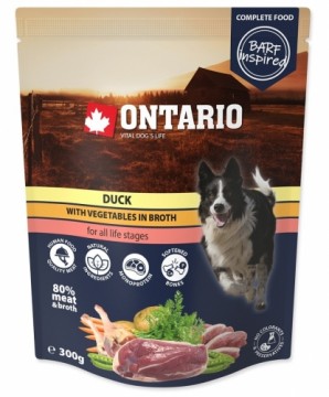 Konservi suņiem : Ontario Dog Duck with vegetables in broth, 300 g