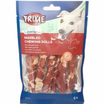 Лакомства для собак : Trixie Denta Fun Marbled Beef Chewing Rolls, 12 см, 6 шт|70 г