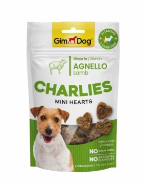 Gimborn Gardums suņiem : Gimdog CHARLIES Mini Hearts Lamb 70gr