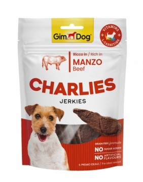 Gardums suņiem : Gimdog CHARLIES Jerkies Beef 70gr