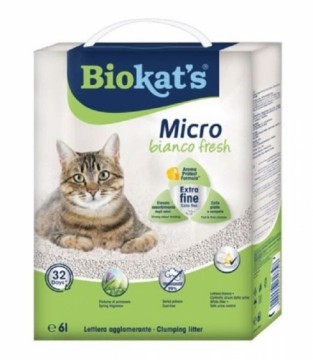 Smiltis kaķu tualetēm - Biokats Micro Bianco Fresh 6 L