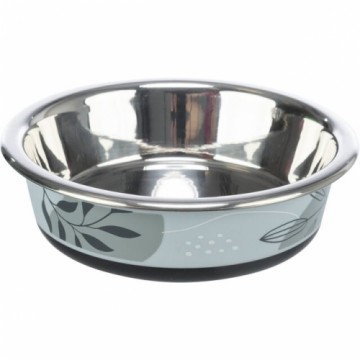 Bļoda dzīvniekiem, metāls - Trixie Bowl, sainless steel/ plastic/ rubber 0.4 l/14cm blue