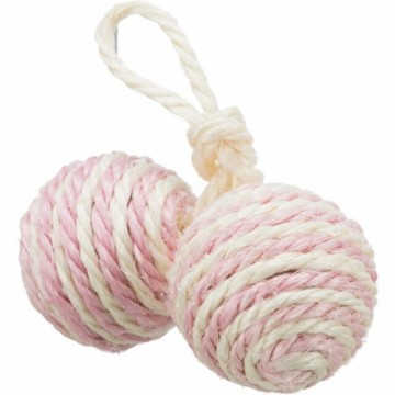 Rotaļlieta kaķiem - Trixie 2 balls on a rope, sisal, ø 4.5 cm