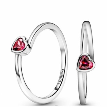 Sieviešu Gredzens Pandora CLEAR TILTED HEART SOLITAIRE - RING - SIZE 58