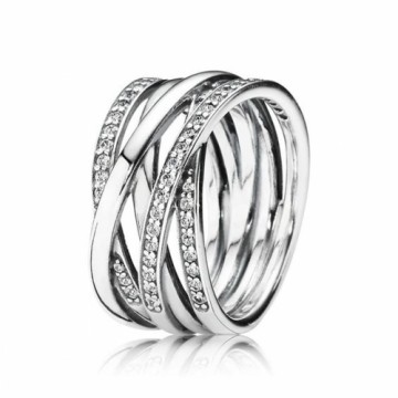 Ladies' Ring Pandora SPARKLING & POLISHED LINES - RING - SIZE 52