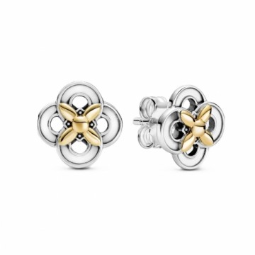 Женские серьги Pandora TWO-TONE FLOWER Ювелирное серебро 925