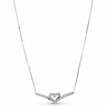 Женские цепочки Pandora SPARKLING WISHBONE HEART