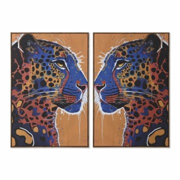 Painting Home ESPRIT Leopard Urban 80 x 4,5 x 120 cm (2 Units)