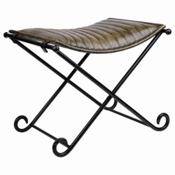 Bench Alexandra House Living Green Leather Metal Iron 45 x 45 x 52 cm