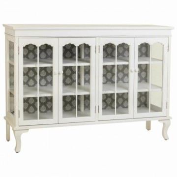 Sideboard Alexandra House Living White Glass Fir wood MDF Wood 40 x 101 x 142 cm