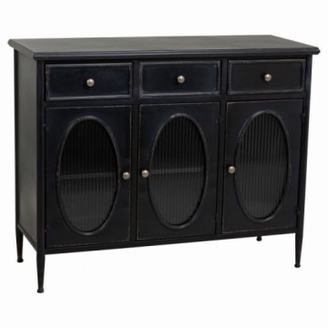 Sideboard Alexandra House Living Black Metal Glass 40 x 80 x 100 cm