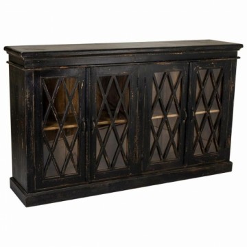 Sideboard Alexandra House Living Black Glass Mango wood 40 x 100 x 170 cm