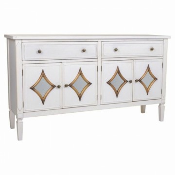 Sideboard Alexandra House Living White Metal Glass Fir wood 38 x 80 x 140 cm