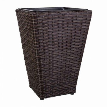 Planter Alexandra House Living Brown Iron Rattan Plastic 28 x 40 x 28 cm