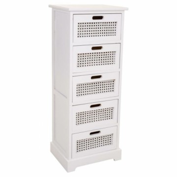 Chest of drawers Alexandra House Living White Cane Paolownia wood MDF Wood 29 x 91 x 35 cm