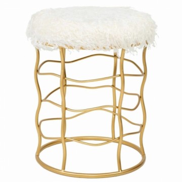 Stool Alexandra House Living Gold Metal Sponge MDF Wood Fabric 36 x 46 x 36 cm