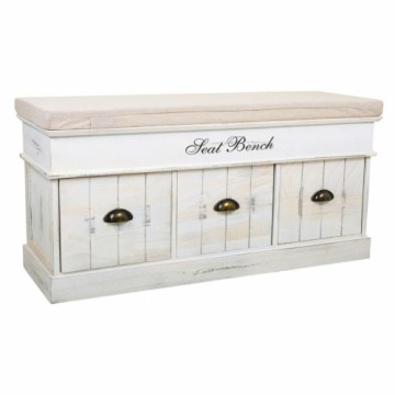 Storage chest with seat Alexandra House Living White Paolownia wood MDF Wood 35 x 50 x 102 cm