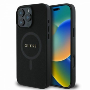 Guess GUHMP16XPSAHMCK iPhone 16 Pro Max 6.9" czarny|black hardcase Saffiano Classic Logo MagSafe