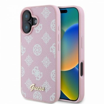 Guess GUHMP16SPGPYSP iPhone 16 6.1" różowy|pink hardcase Peony Script MagSafe