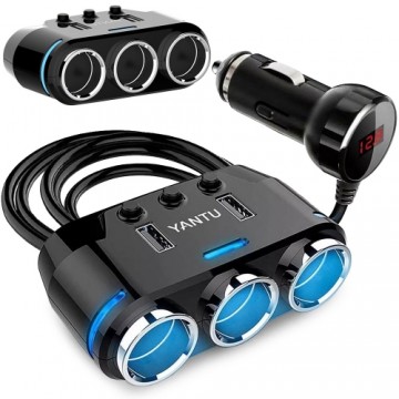 Goodbuy 3 x car charger socket splitter 12 | 24V | 2 x USB 2.1A | LED