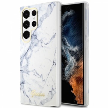 Guess GUHCS23LPCUMAH S23 Ultra S918 biały|white hardcase Marble