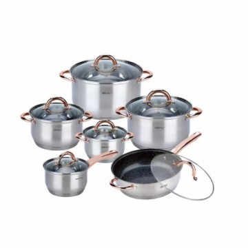 Set of pots, 12 pieces, rose gold color KINGHoff.