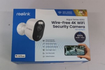 Reolink   SALE OUT.  Argus Series B350 Smart 4K 8MP Standalone Wire-Free Camera with 5/2.4GHz Dual-Band WiFi, White | Smart Standalone Wire-Free Camera | Argus Series B350 | Bullet | 8 MP | Fixed | IP65 | H.265 | Micro SD, Max. 128GB | UNPACKED ,SCRATCHED