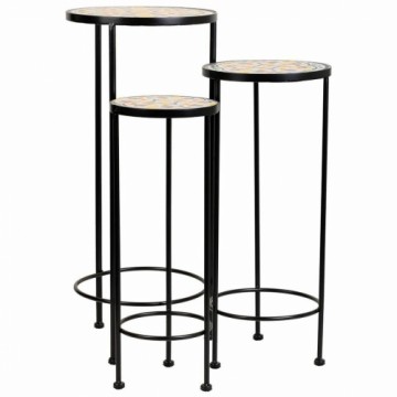 Flower Pot Stand Alexandra House Living Black Iron Tile 30 x 68 x 30 cm 3 Pieces