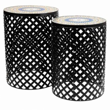 Flower Pot Stand Alexandra House Living Black Iron Tile 38 x 50 x 38 cm 2 Pieces