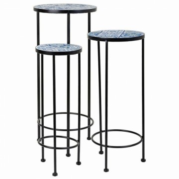 Flower Pot Stand Alexandra House Living Black Iron Tile 30 x 68 x 30 cm 3 Pieces