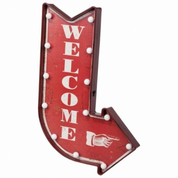 Wall Plate Alexandra House Living Welcome Red Iron 4 x 64 x 43 cm Lighting