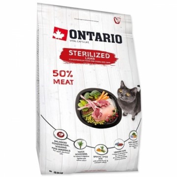 Dry cat food - Ontario Cat Sterilised Lamb, 2 kg