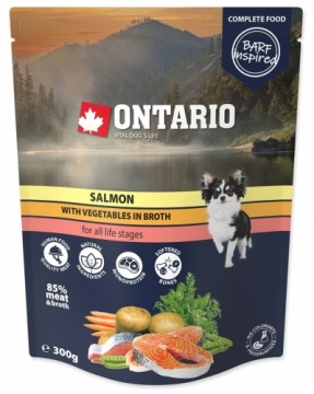 Canned food for dogs : Ontario Dog Salmon with vegetables in broth, 300g