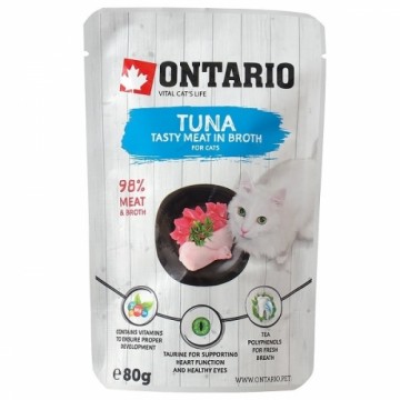 Canned cat food : Ontario Pouch Tuna in Broth, 80 g